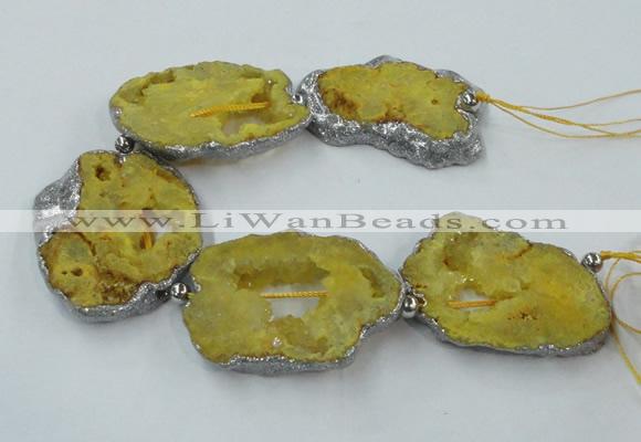 CNG2328 7.5 inches 35*40mm - 45*50mm freeform druzy agate beads