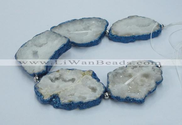 CNG2355 7.5 inches 40*50mm - 55*60mm freeform druzy agate beads