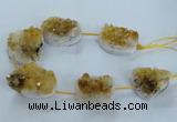 CNG2436 15.5 inches 20*25mm - 30*35mm nuggets druzy citrine beads