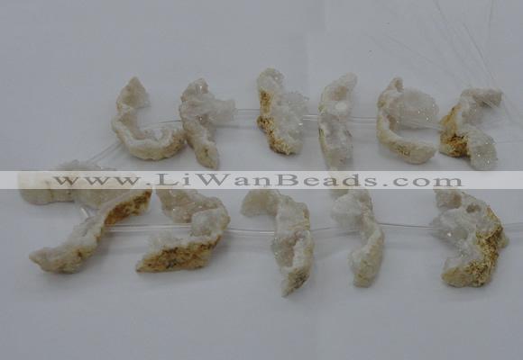 CNG2442 15.5 inches 10*20mm - 25*55mm freeform druzy agate beads