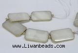 CNG2460 7.5 inches 30*50mm - 32*55mm faceted rectangle agate beads