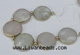 CNG2471 7.5 inches 30mm faceted coin quartz gemstone beads