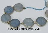 CNG2476 7.5 inches 30mm faceted coin quartz gemstone beads