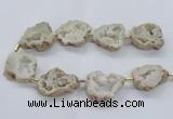 CNG2490 15.5 inches 30*40mm - 40*50mm freeform plated druzy agate beads