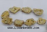 CNG2491 15.5 inches 30*40mm - 40*50mm freeform plated druzy agate beads