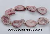 CNG2493 15.5 inches 30*40mm - 40*50mm freeform plated druzy agate beads