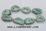 CNG2495 15.5 inches 30*40mm - 40*50mm freeform plated druzy agate beads