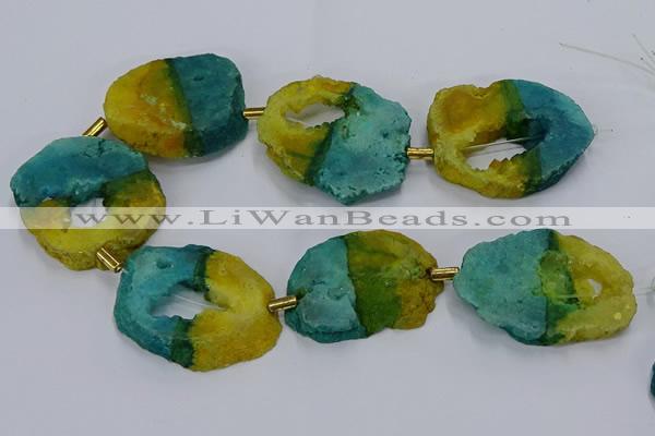 CNG2550 15.5 inches 30*40mm - 45*50mm freeform druzy agate beads