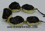 CNG2565 7.5 inches 25*35mm - 30*40mm freeform druzy agate beads