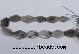 CNG2711 18*25mm - 25*35mm freeform black rutilated quartz beads