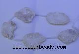 CNG2755 15.5 inches 28*35mm - 40*45mm freeform plated druzy agate beads