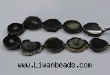 CNG2781 15.5 inches 30*35mm - 35*40mm freeform agate beads