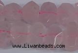 CNG2827 15.5 inches 10*14mm - 13*18mm faceted nuggets rose quartz beads