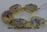 CNG2866 8 inches 35*40mm - 40*50mm freeform druzy agate beads