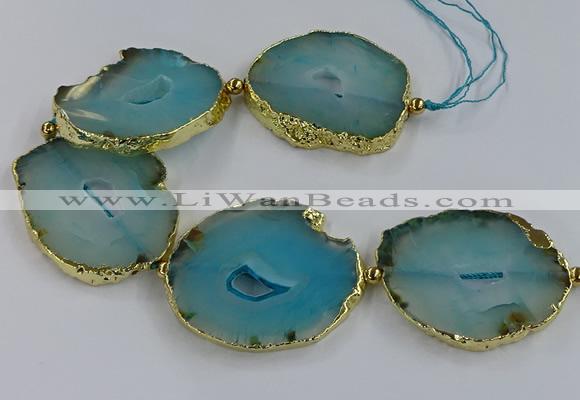 CNG2884 8 inches 40*50mm - 50*60mm freeform druzy agate beads