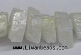 CNG2940 15.5 inches 10*15mm - 20*30mm nuggets plated white crystal beads