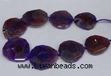 CNG2959 15.5 inches 42*45mm - 45*50mm faceted freeform agate beads