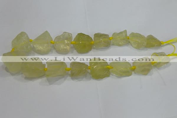 CNG3005 15.5 inches 15*20mm - 22*30mm nuggets lemon quartz beads