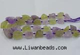 CNG3022 15*20mm - 22*30mm nuggets amethyst & lemon quartz beads