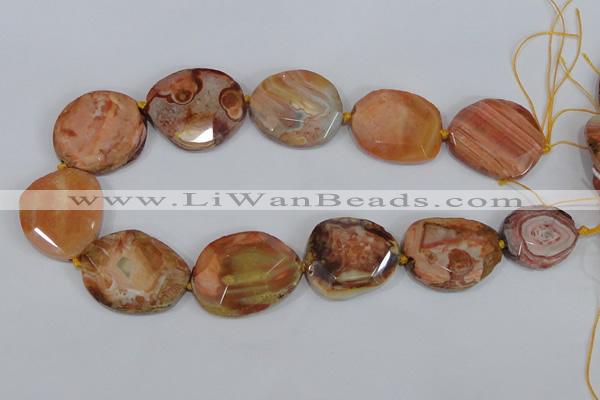 CNG304 15.5 inches 22*33mm faceted nuggets agate gemstone beads