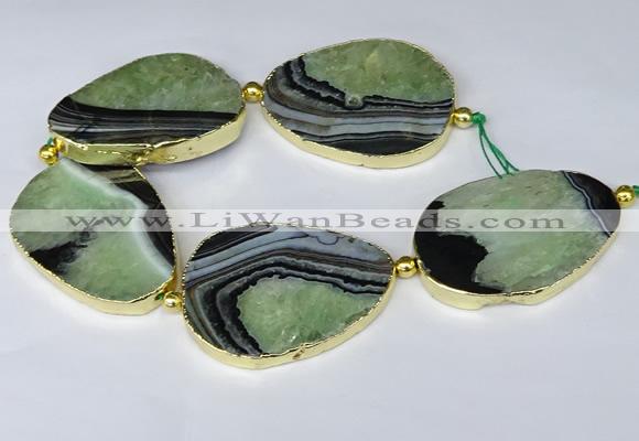 CNG3040 7.5 inches 35*45mm - 40*55mm freeform druzy agate beads