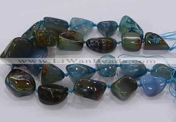 CNG3050 25*30mm - 30*40mm nuggets agate gemstone beads