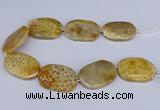 CNG3074 15.5 inches 30*45mm - 35*50mm freeform chrysanthemum agate beads