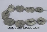 CNG3090 15.5 inches 25*30mm - 35*50mm freeform plated druzy agate beads