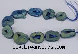 CNG3092 15.5 inches 25*30mm - 35*50mm freeform plated druzy agate beads