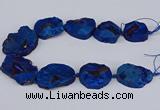 CNG3093 15.5 inches 25*30mm - 35*50mm freeform plated druzy agate beads