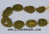 CNG3101 15.5 inches 25*30mm - 35*50mm freeform plated druzy agate beads