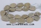 CNG3141 15.5 inches 22*30mm - 28*40mm freeform plated druzy agate beads