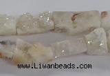 CNG3150 15.5 inche 8*15mm - 11*20mm freeform plated druzy agate beads