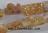 CNG3155 15.5 inche 8*15mm - 11*20mm freeform plated druzy agate beads