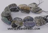 CNG3195 15.5 inches 30*40mm - 35*50mm freeform plated druzy agate beads