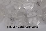 CNG3197 10*20mm - 15*30mm faceted nuggets white crystal beads