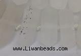 CNG3198 10*25mm - 16*40mm faceted nuggets matte white crystal beads