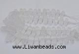 CNG3208 10*25mm - 12*45mm faceted nuggets matte white crystal beads