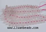 CNG3215 10*25mm - 12*50mm faceted nuggets matte rose quartz beads