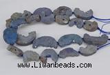 CNG3309 20*30mm - 30*45mm freeform plated druzy agate beads