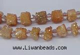 CNG3321 15.5 inches 4*6mm - 8*10mm nuggets plated druzy agate beads