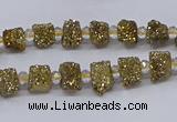 CNG3325 15.5 inches 4*6mm - 8*10mm nuggets plated druzy agate beads