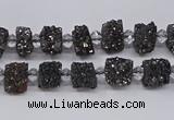 CNG3330 15.5 inches 4*6mm - 8*10mm nuggets plated druzy agate beads