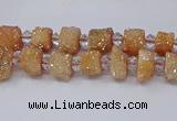 CNG3334 15.5 inches 6*8mm - 10*14mm nuggets plated druzy agate beads