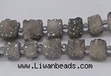 CNG3335 15.5 inches 6*8mm - 10*14mm nuggets plated druzy agate beads