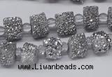 CNG3336 15.5 inches 6*8mm - 10*14mm nuggets plated druzy agate beads