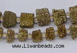 CNG3337 15.5 inches 6*8mm - 10*14mm nuggets plated druzy agate beads