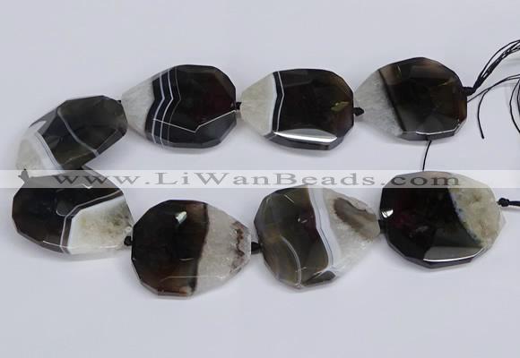 CNG3344 15.5 inches 40*45mm - 45*50mm faceted freeform agate beads