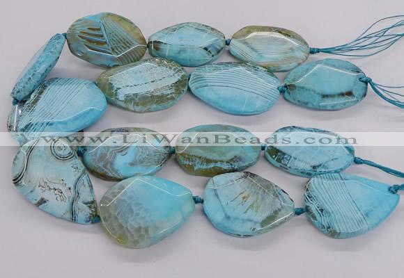 CNG3361 15.5 inches 30*35mm - 35*45mm faceted freeform agate beads