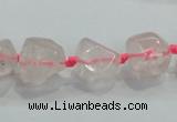 CNG339 15.5 inches 8*10mm - 15*18mm faceted nuggets rose quartz beads